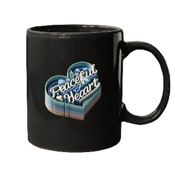 Discover 3D Peaceful Heart Typography Design Mugs