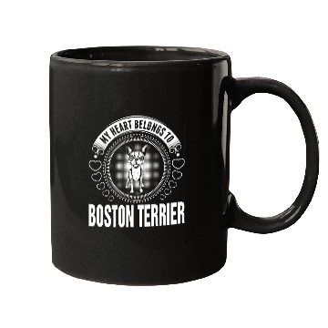 Discover My Heart Belongs To Boston Terrier Dog Mugs
