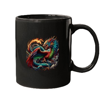 Discover Aether s Embrace The Phoenix Dragon Mugs