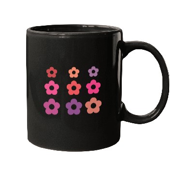 Discover Large and small pink multi-colored flowers Mugs