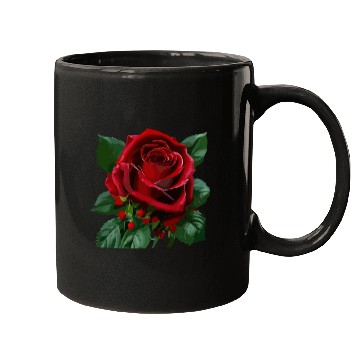 Discover Red Rose flower design Mugs