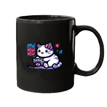 Discover Cat Play Console Game Pew Pew Pew Mugs
