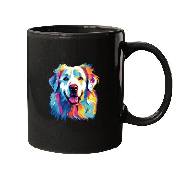 Discover Watercolor Colorful Great Pyrenees Mugs