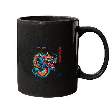 Discover Vibrant Asian Dragon Portrait Mugs