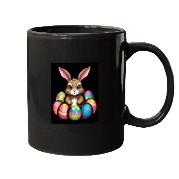 Discover Easter Bunny Rabbit Colorful Eggs Easter Egg Hunt Mugs
