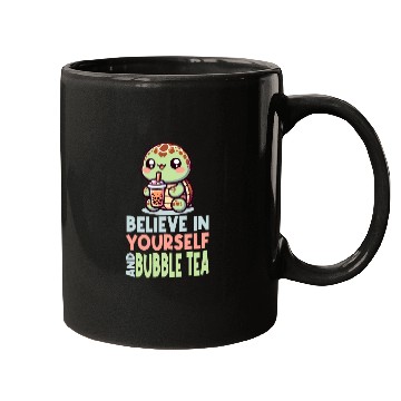 Discover Kawaii Turtle Bubble Tea Believe In Yourself Mugs