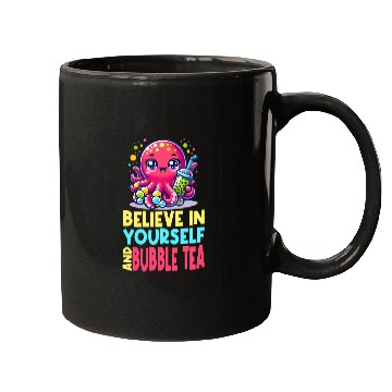 Discover Kawaii Octopus Bubble Tea Believe In Yourself Mugs