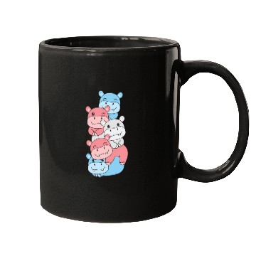 Discover Transgender Flag Pride Lgbtq Cute Hippo Stack Mugs