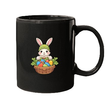 Discover Easter Bunny Rabbit Easter Day Egg Basket Mugs