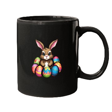 Discover Easter Bunny Rabbit Colorful Eggs Easter Egg Hunt Mugs