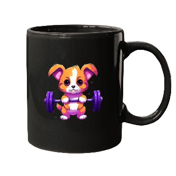 Discover Cute Puppy Lifting Gym & Fitness Mugs