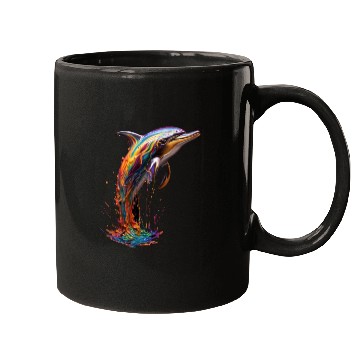 Discover Rainbow Dolphin Mugs