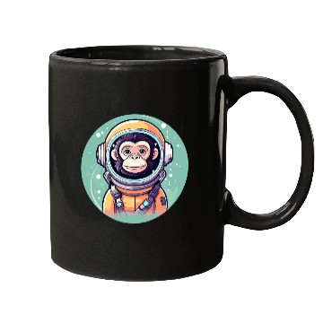 Discover Monkey Ape Astronaut Illustration Mugs