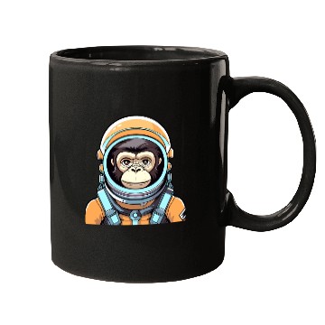 Discover Monkey Ape Astronaut Illustration Mugs