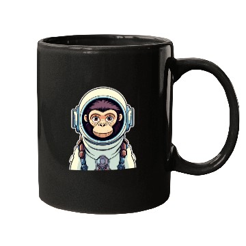 Discover Monkey Ape Astronaut Illustration Mugs