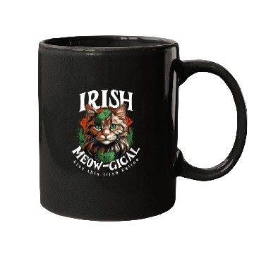 Discover IRISH MEOW-GICAL CAT Feline Kitty Design Mugs