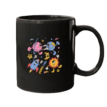 Discover Solar System Planets Moon Sun Saturn Cute Groovy Mugs