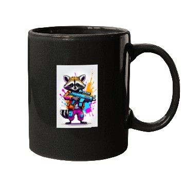 Discover Raccoon with laser gun Mugs