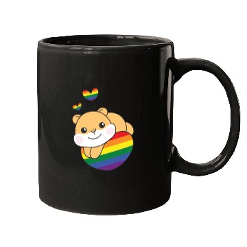 Discover Rainbow Flag Pride Lgbtq Cute Hamster Love Mugs