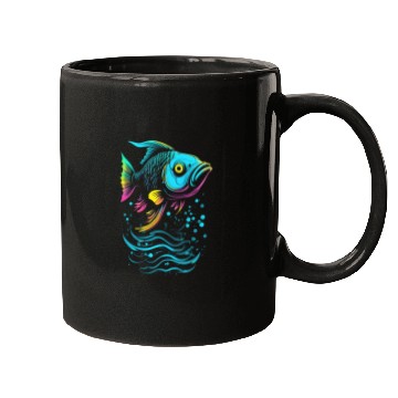 Discover Fish Vector Art Neon Glow Mugs