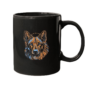 Discover German Shepherd Funny Dog Street Art Comic Pet Mugs