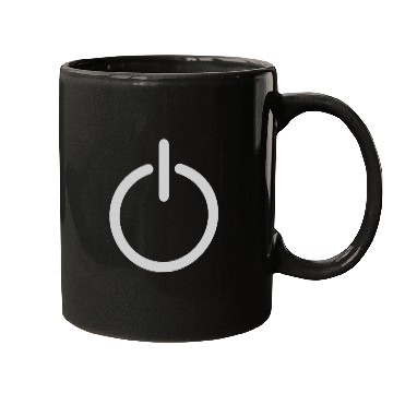 Discover power button white Mugs