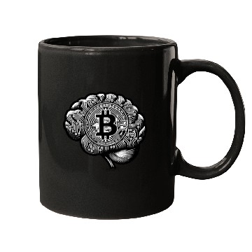 Discover Bitcoin symbol crypto coins brain mindset 5 Mugs