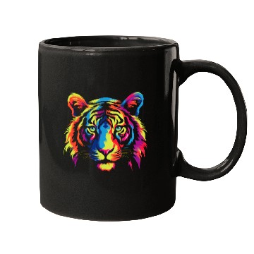 Discover Colorful Modern Rainbow Tiger Mugs