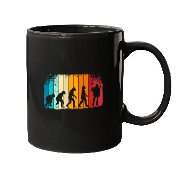 Discover Retro Lumberjack Evolution - From Monkey to Human Mugs