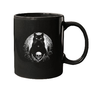 Discover Scary Horror Black Cat Mugs