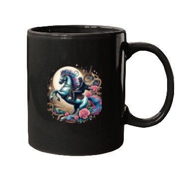 Discover Space Horse design Mugs