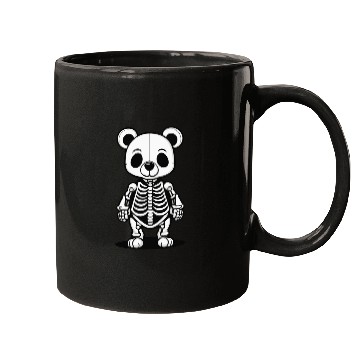 Discover Cute Skeleton Bear Illustration Mugs