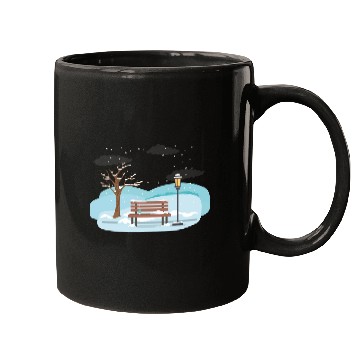 Discover Winter tree scene with spotlight Mugs