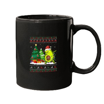 Discover Dabbing Avocado Lover Vegan Santa Hat Ugly Mugs