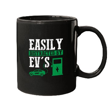 Discover Easily Distracted By EV's Electric Car EV Driver Mugs