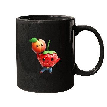 Discover Dancing strawberry with peach Mugs