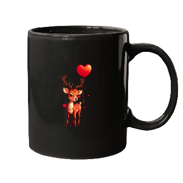 Discover Adorable deer with heart shaped balloon. Mugs