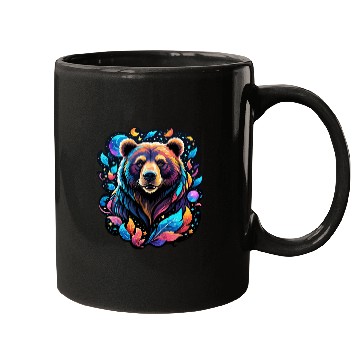 Discover Mystical Galaxy Bear - Celestial Wilderness Art Mugs