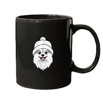 Discover Cute Pomeranian with hat Mugs