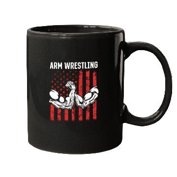 Discover Armwrestling Arm Wrestling US Flag Arm Wrestler Mugs