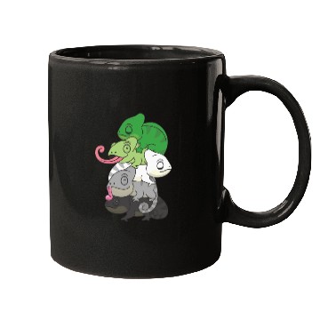 Discover Aromantic Flag Pride Lgbtq Cute Chameleon Pile Mugs