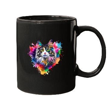 Discover Colorburst Whiskers Rainbow Heart Mugs