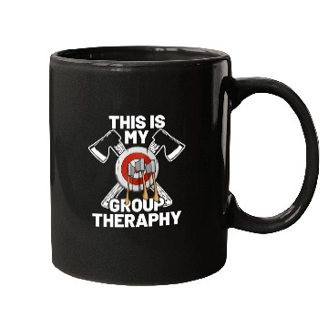 Discover This Is My Group Therapy Axe Thrower Axe Throwinga Mugs