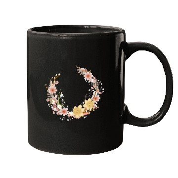 Discover Spring floral wreath of daffodils and catkins Mugs