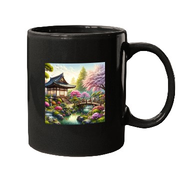 Discover Spring Serenity in Japanese Garden Mugs
