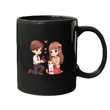 Discover A Man proposing beautiful girl on Valentine s day Mugs