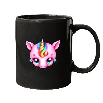 Discover Pink Baby Rainbow Unicorn Head Mugs