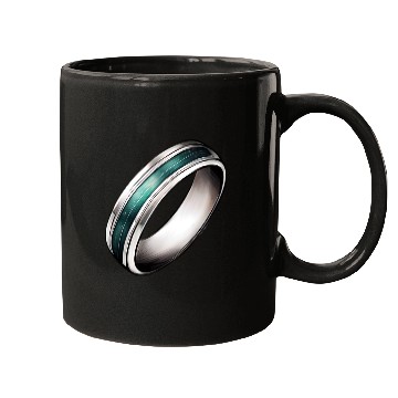 Discover Silver Ring With Green Inlay Jewelry Mugs