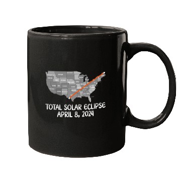 Discover Total Solar Eclipse April 8 2024 USA Map Totality Mugs