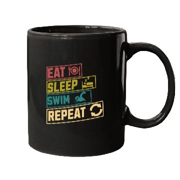 Discover Eat sleep swim repeat hobby Mugs